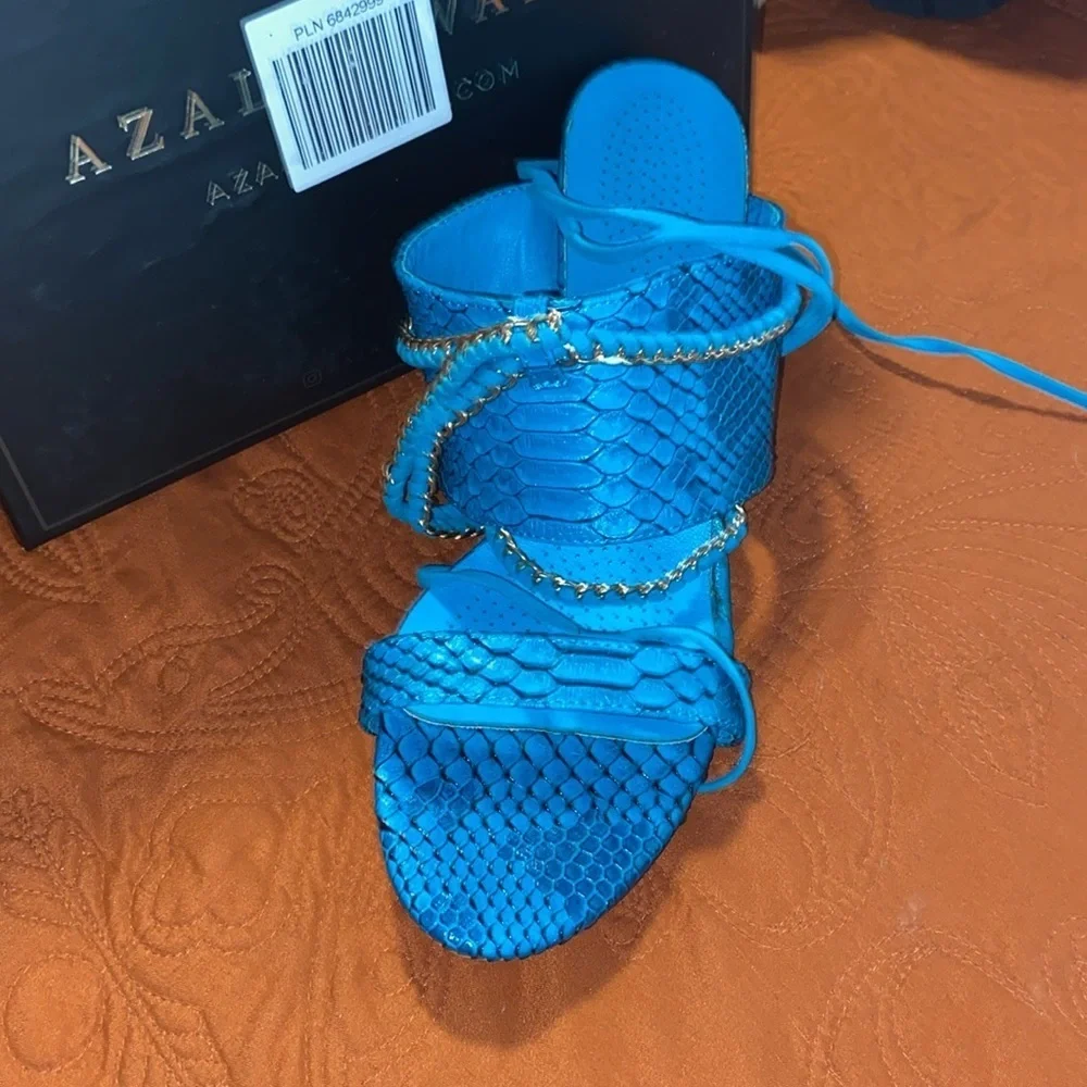 COPY - NIB AVA by Azalea Wang *TURQUOISE* PYTHON 3” Heel